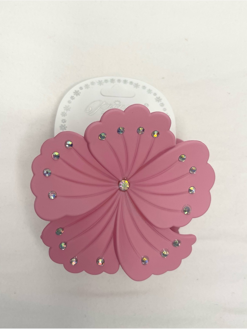 Princess Accessories Pink Floral Rhinestone Hair Barrette
